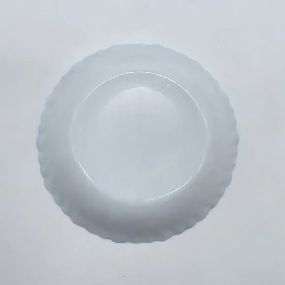 Set 4 Arcopal France HONORINE Coupe Cereal Soup Bowls 7" Blue & White Scalloped - Picture 5 of 8